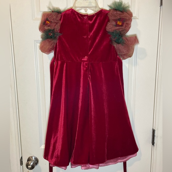 Girl's Formal Dress | Red and Green Holiday Dress - Picture 4 of 5